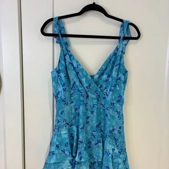 Hutch Blue Floral Ruffled Miah Gown Sz 2 MSRP $368